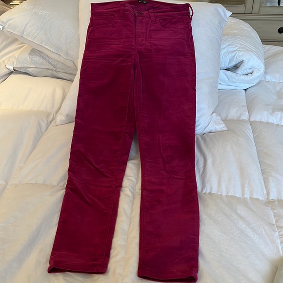 J Crew Mercantile Fuchsia Velvet Pants Size 25 - Picture 3 of 10